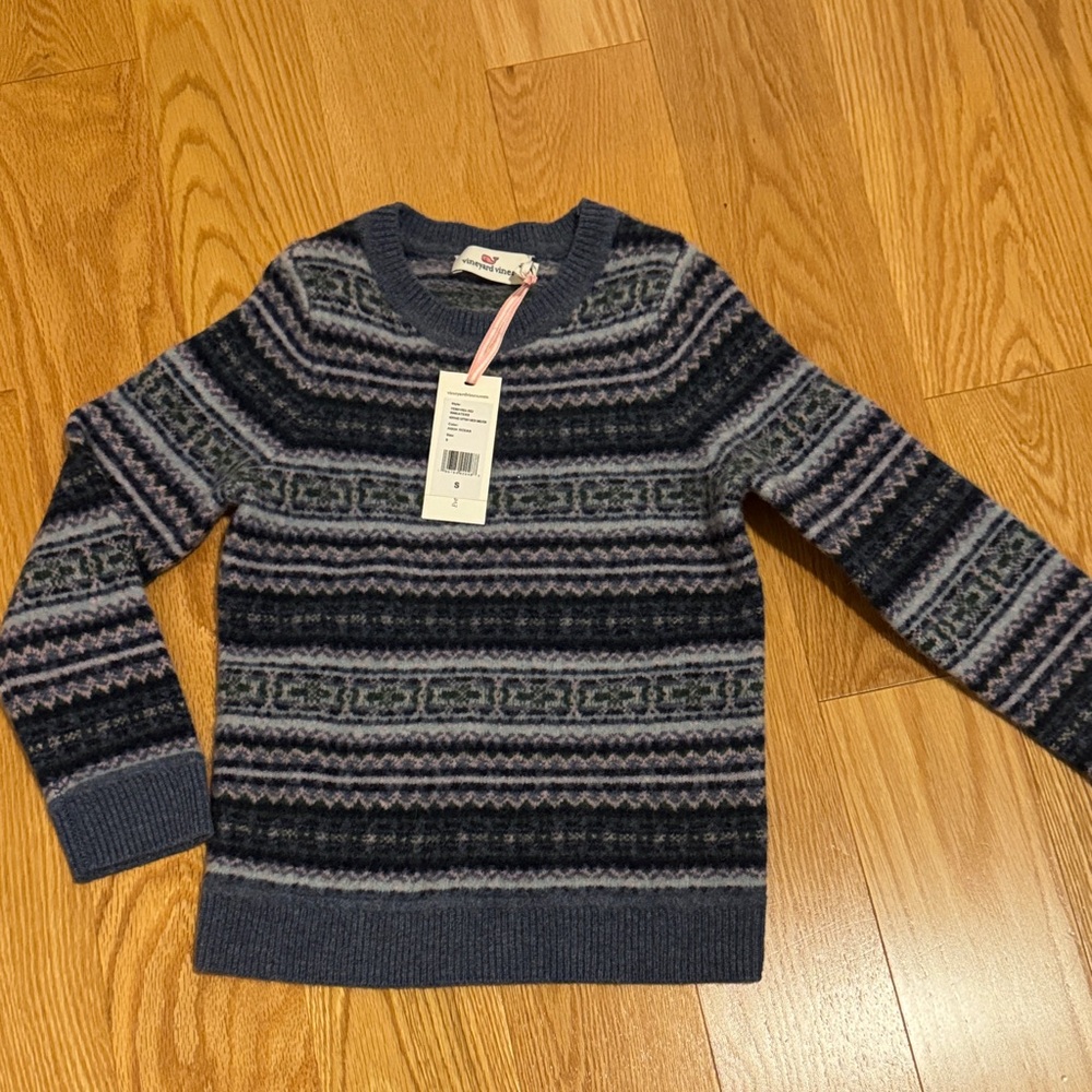 Vineyard Vines | Navy and pink Striped Crewneck Sweater